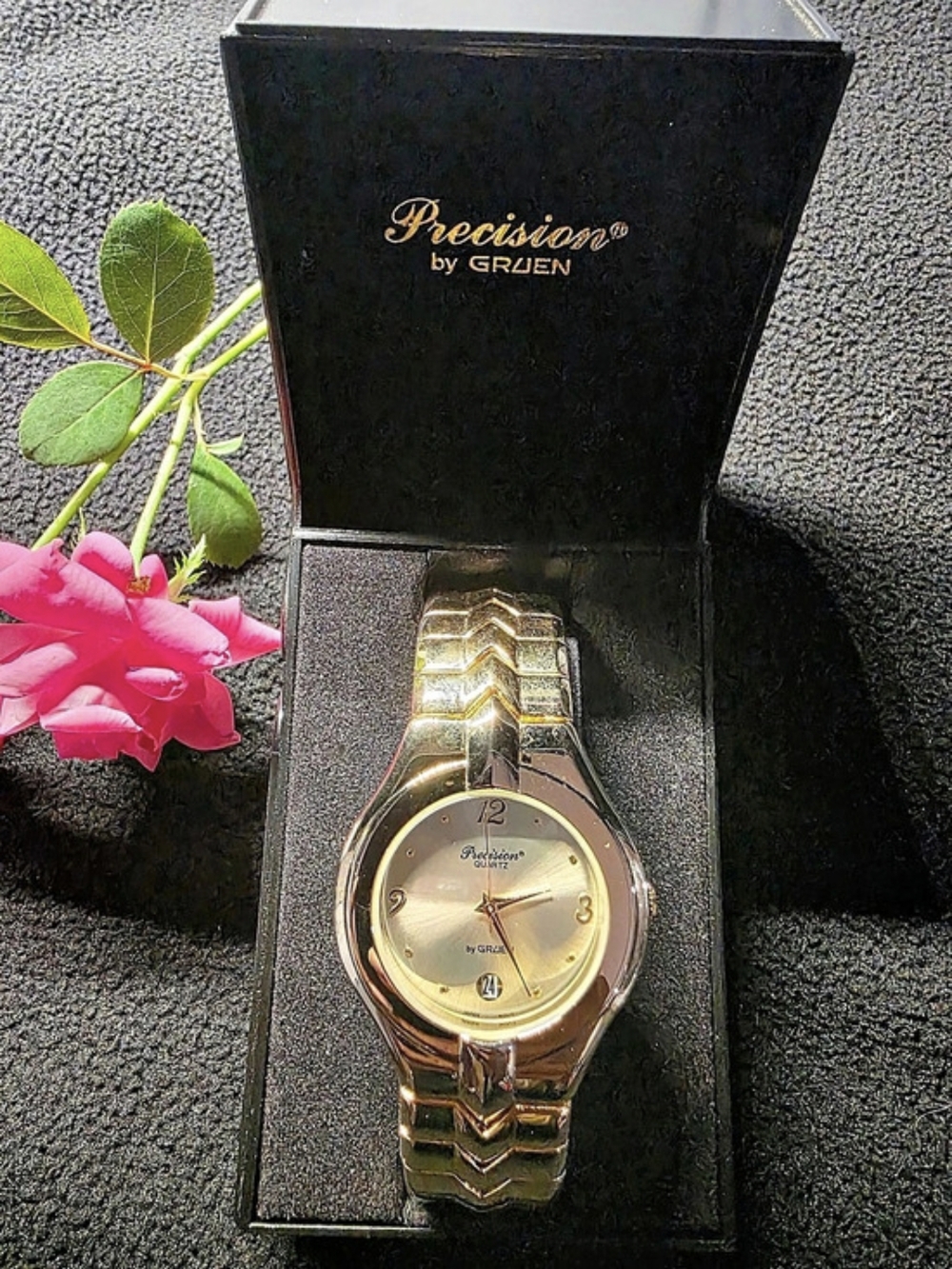 Precision by Gruen Precision Gold-Tone Watch with Box Like New Vintage